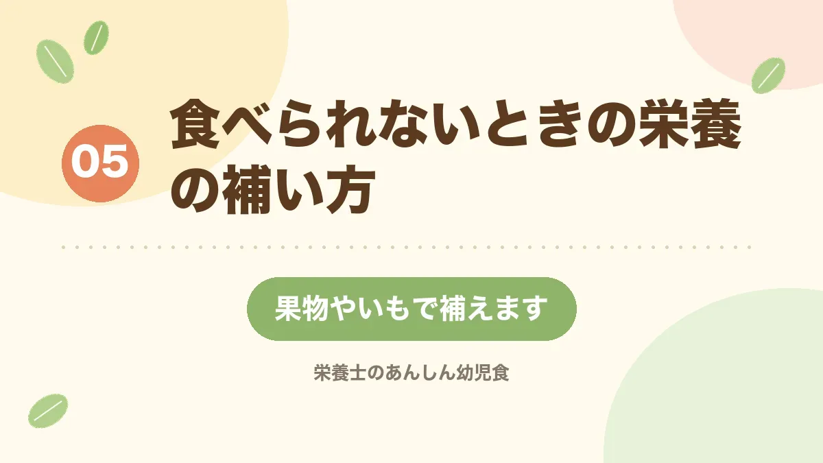 野菜が食べられないときの栄養の補い方を解説する章の見出し画像